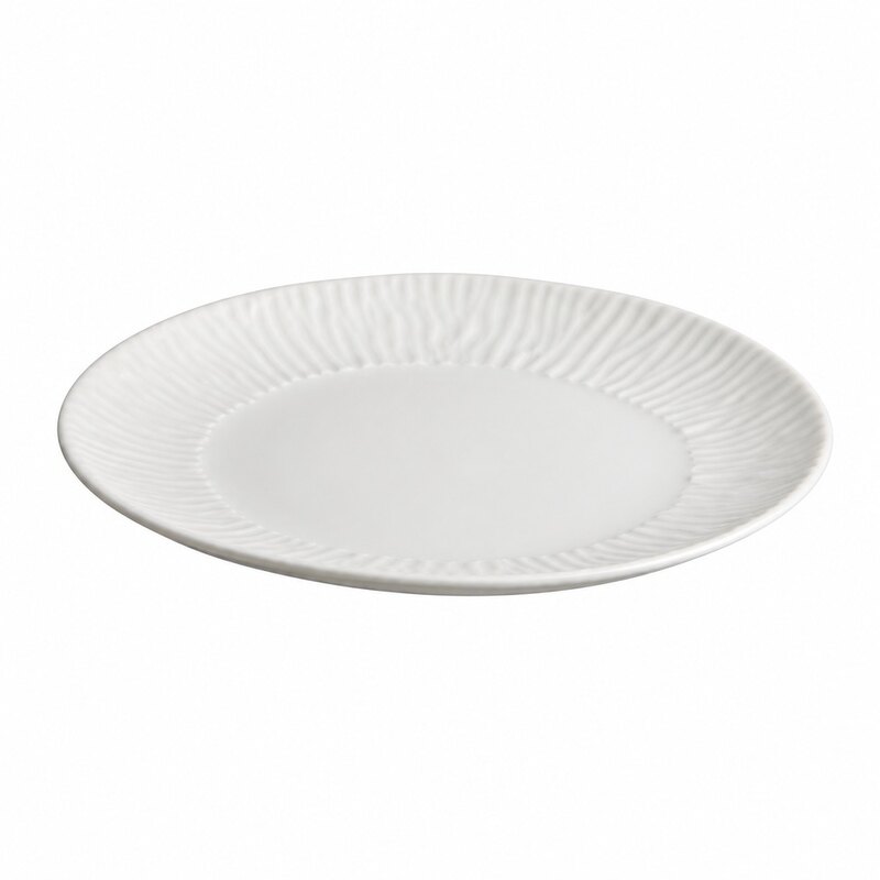 Taldrik Vintage Natur valge 22 cm mustrilise äärega