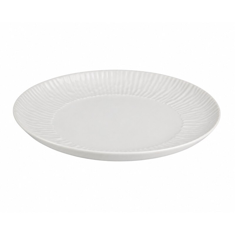 Taldrik Vintage Natur valge 28 cm mustrilise äärega
