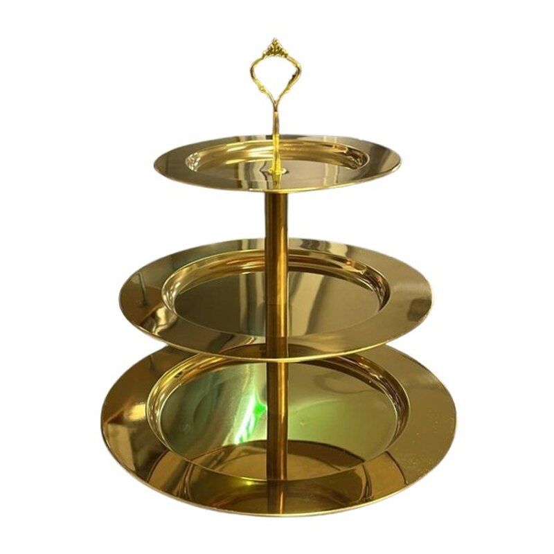 Kolmekordne kuldne läikiv vaagen H40cm 40/33/24 cm
