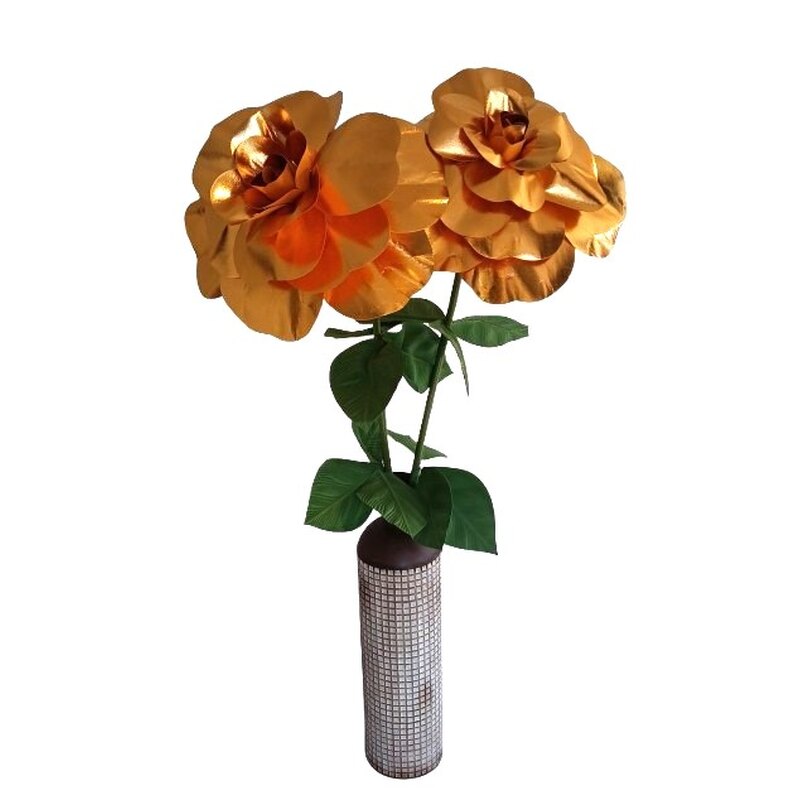 Kuldne Gigant lilll x2 Ø50cm H140cm rohelise varrega vaasis