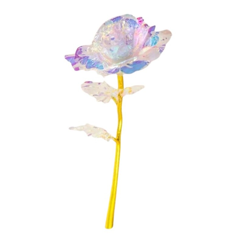 Kuldse varrega roos hologram 23cm