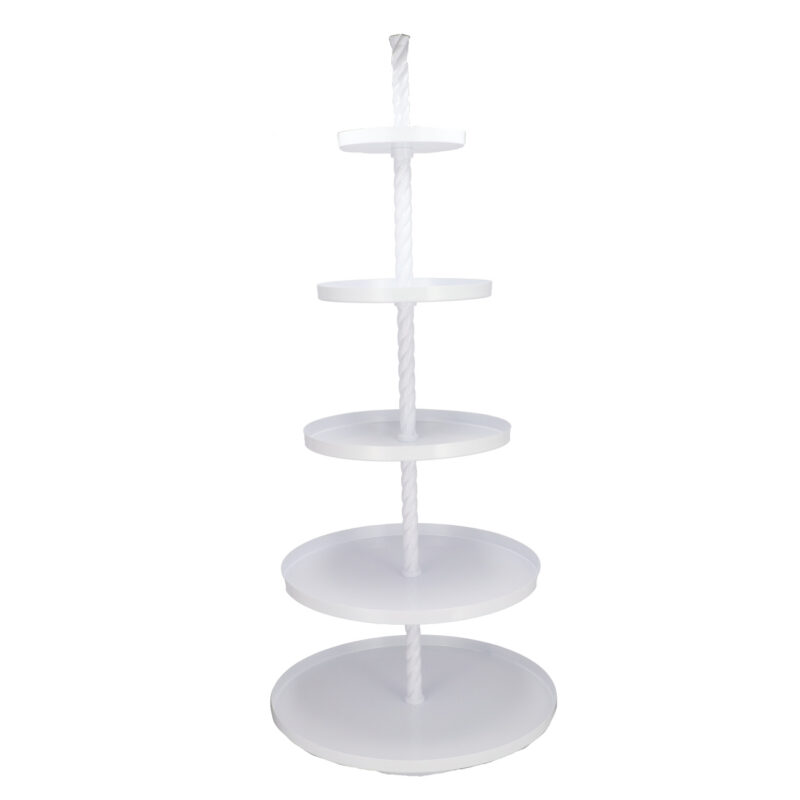 Viiekordne valge korrusvaagen H155cm 63/55/44/34/24 cm müük