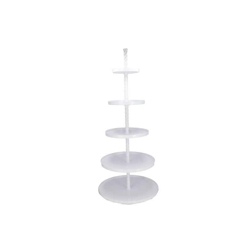 Viiekordne valge korrusvaagen H155cm 63/55/44/34/24 cm