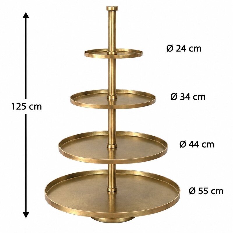 Neljakordne kuldne korrusvaagen H125cm 55/44/34/24 cm