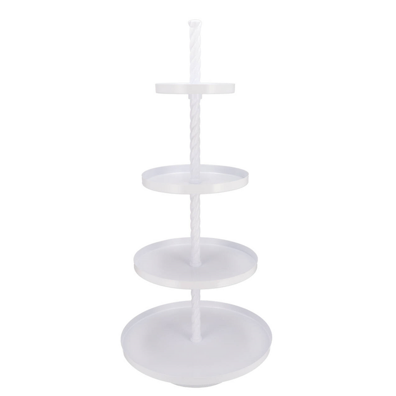 Neljakordne valge korrusvaagen H125cm 55/44/34/24 cm