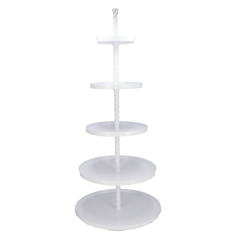 Viiekordne valge korrusvaagen H155cm 63/55/44/34/24 cm