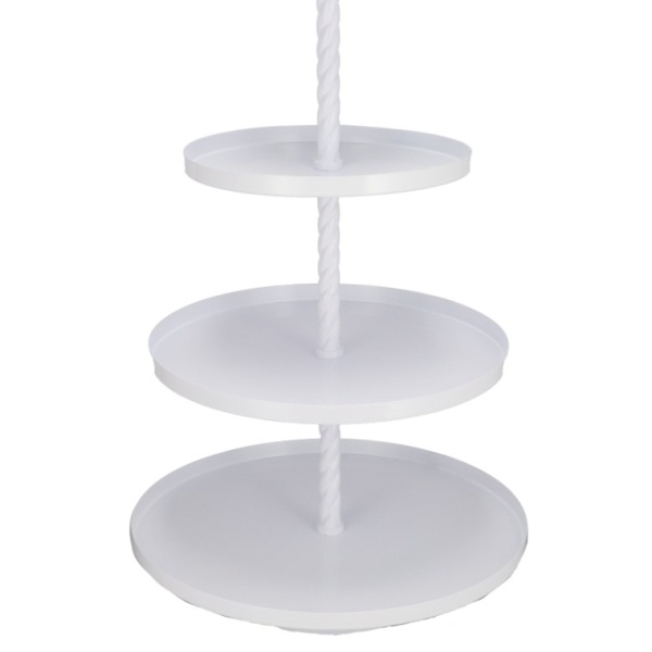 Kolmekordne EXTRA lai valge korrusvaagen H95cm alumine 63cm/keskmine 55cm/ülemine 44 cm rent