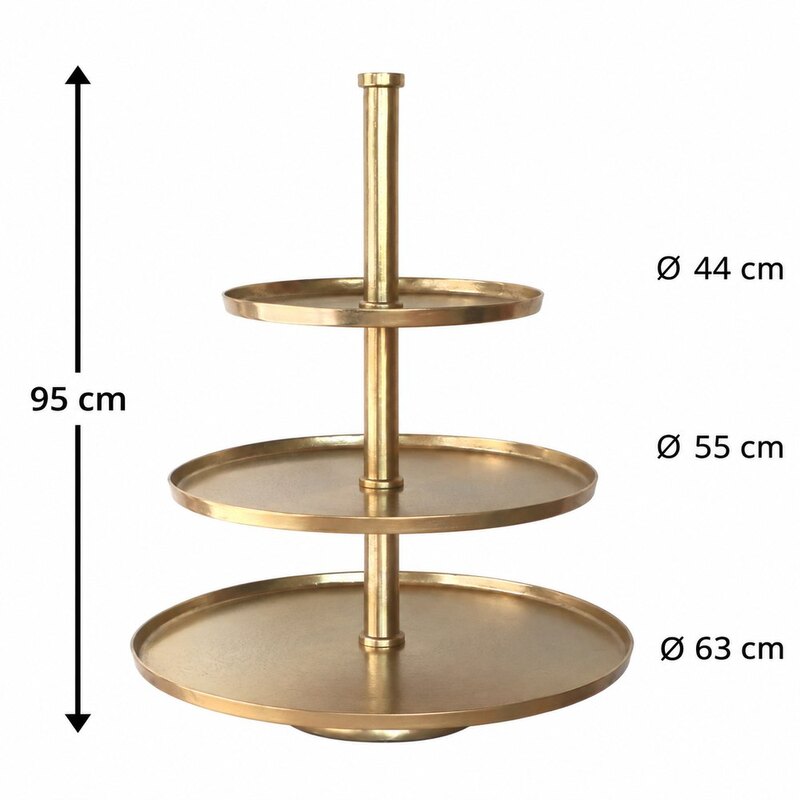 Kolmekordne EXTRA lai kuldne korrusvaagen H95cm alum 63cm/kesk 55cm/ülem 44 cm