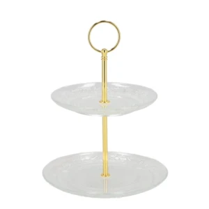 Doha kahekordne läbipaistev klaas vaagen 15/18 H24 cm rent