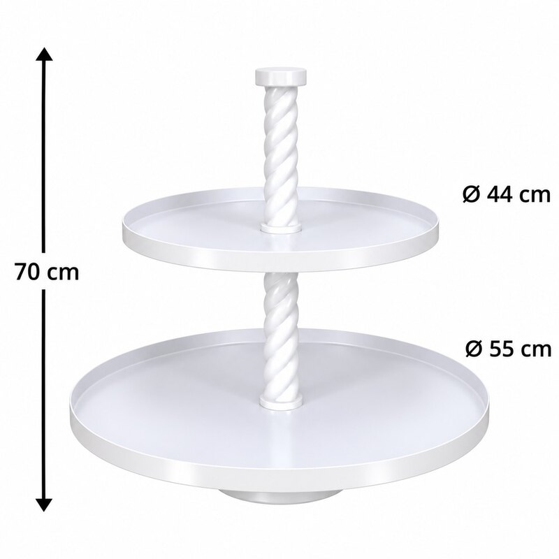 Kahekordne EXTRA lai valge korrusvaagen H70cm alum 55cm/ülem 44cm
