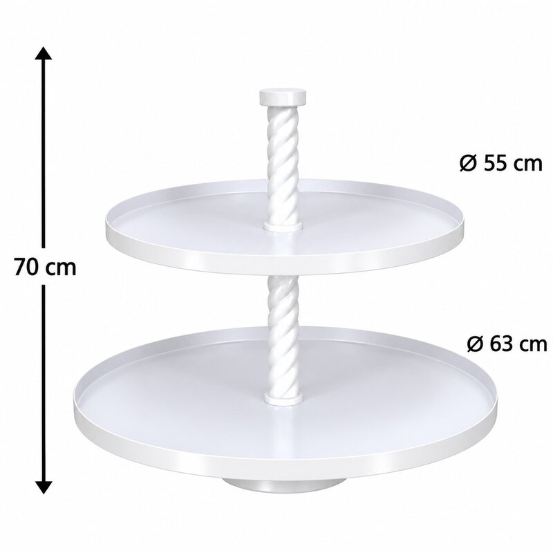 Kahekordne EXTRA lai valge korrusvaagen H70cm alum 63cm/ülem 55cm